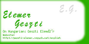 elemer geszti business card